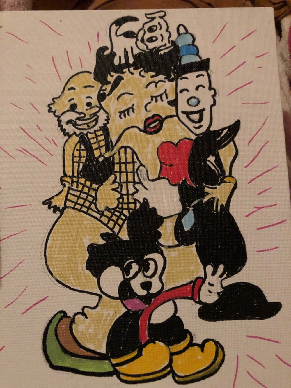 Clown and others new canvas borad cartoon character